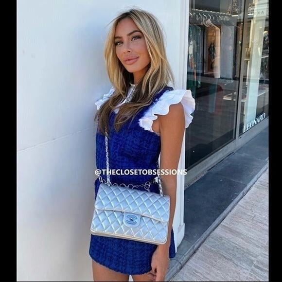 ZARA BLOGGER FAVE!!! Tweed Jumper Dress with Jewel Buttons NWT 💙 - Picture 10 of 16